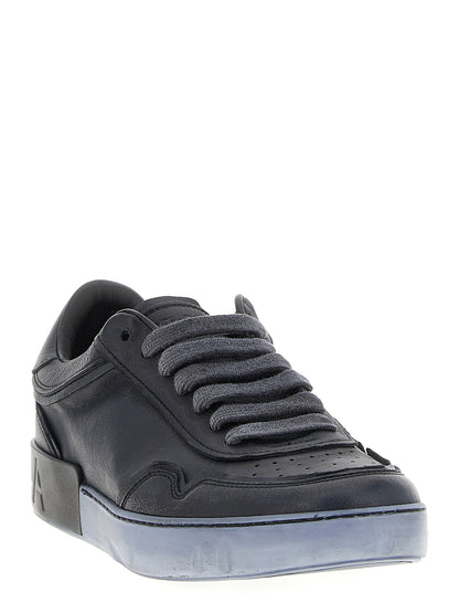 Dolce & Gabbana Baskets basses en cuir d'agneau noir
