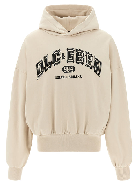 Sudadera de algodón beige Dolce & Gabbana
