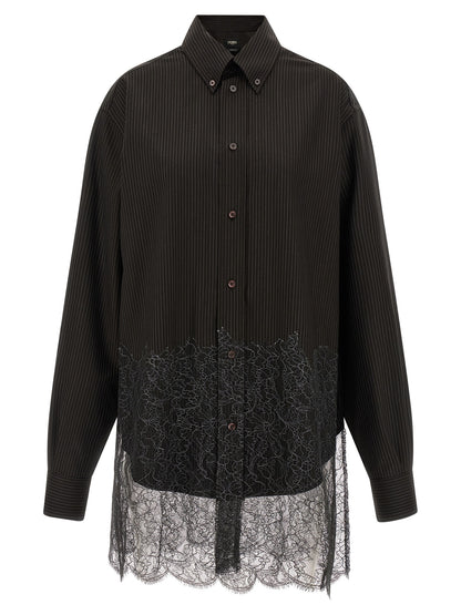 Chemisier Fendi en laine vierge marron