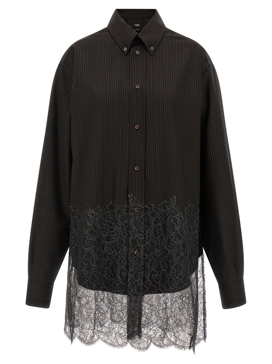 Blusa Fendi de lana virgen marrón