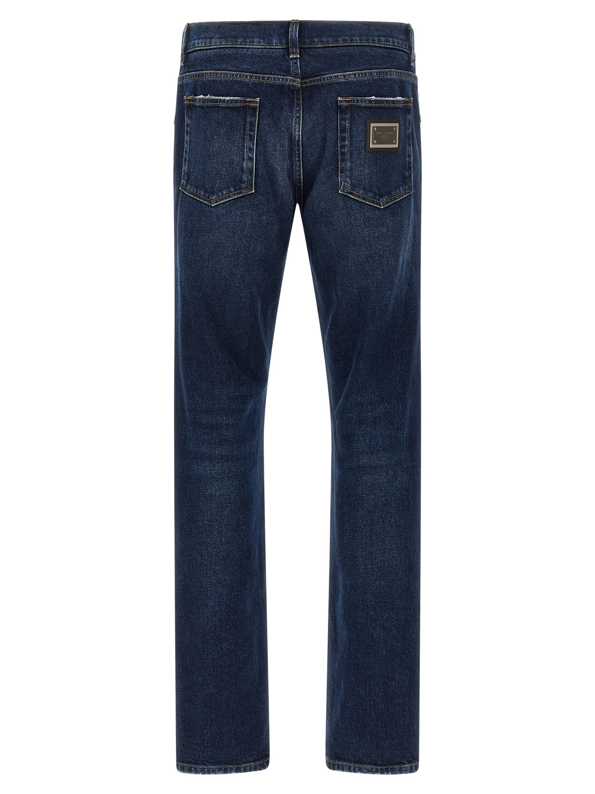 Dolce & Gabbana Jean Droit en Coton Bleu