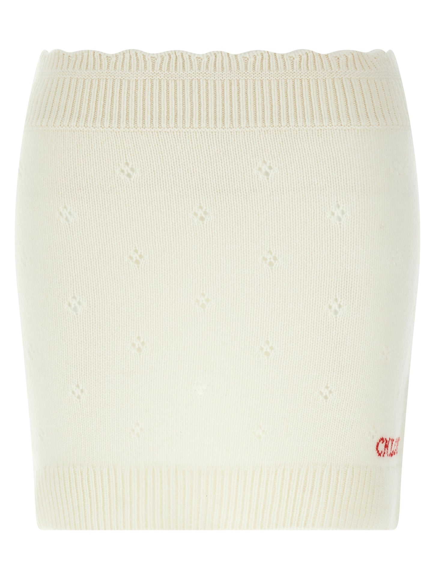 Falda larga de lana blanca Chloé