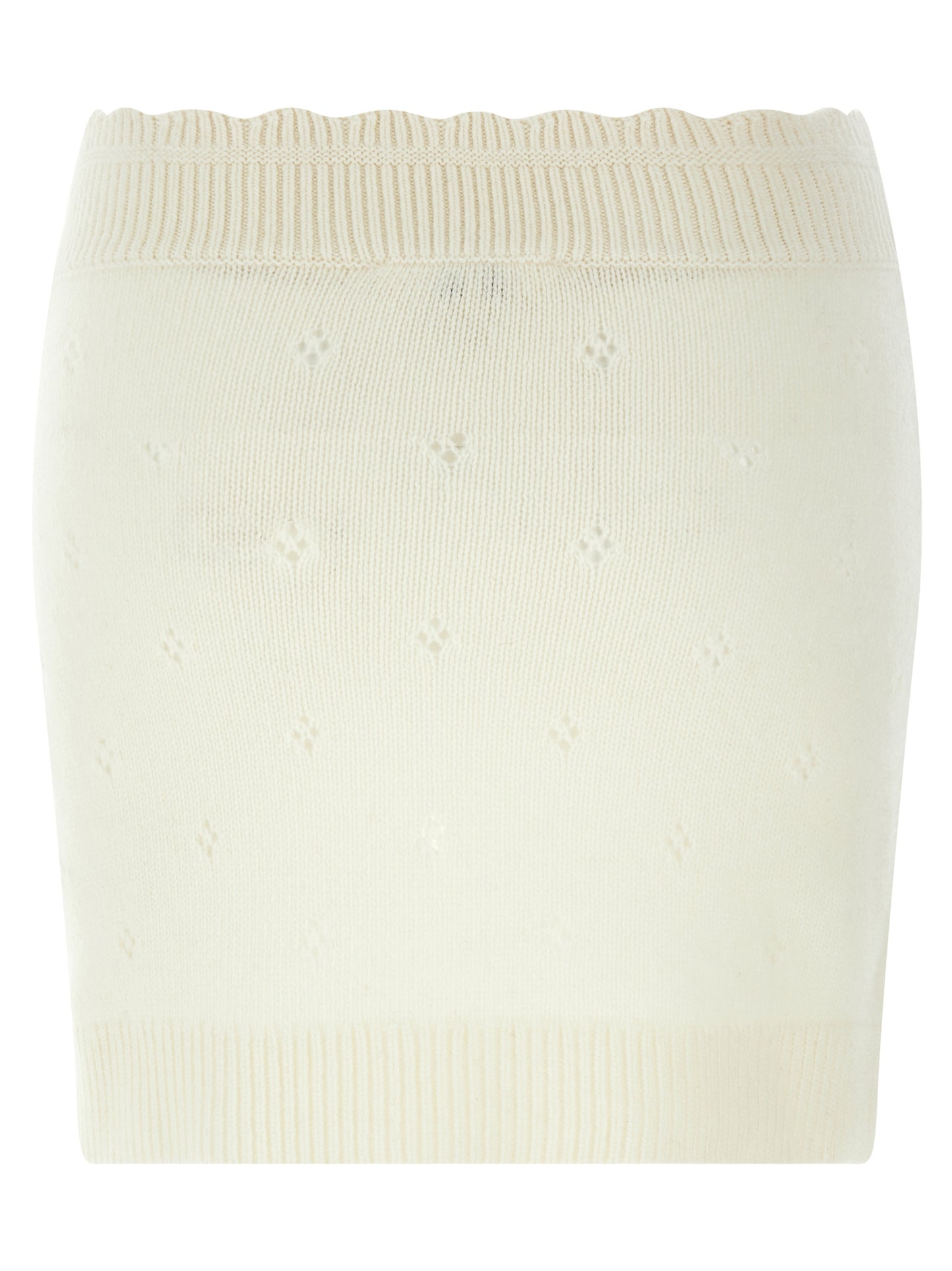 Falda larga de lana blanca Chloé