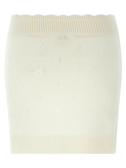 Falda larga de lana blanca Chloé