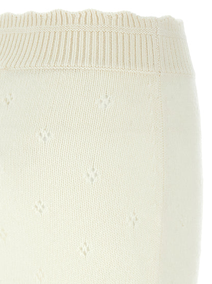 Falda larga de lana blanca Chloé