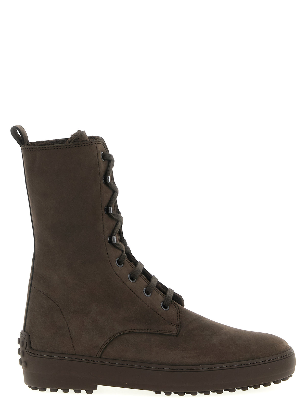 Botas De Tobillo Tod's En Piel De Becerro Marrón Con Suela Gommino