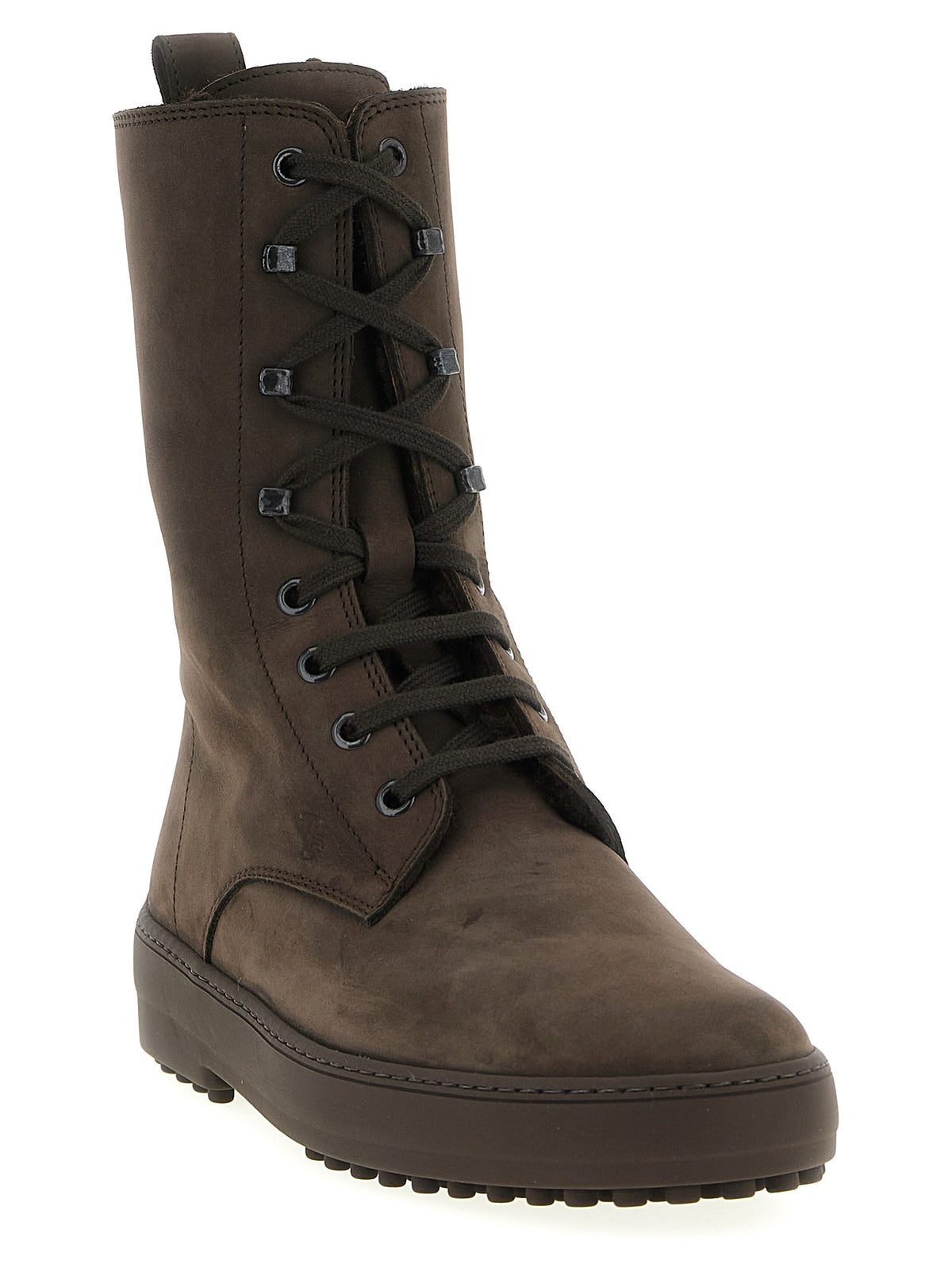 Botas De Tobillo Tod's En Piel De Becerro Marrón Con Suela Gommino