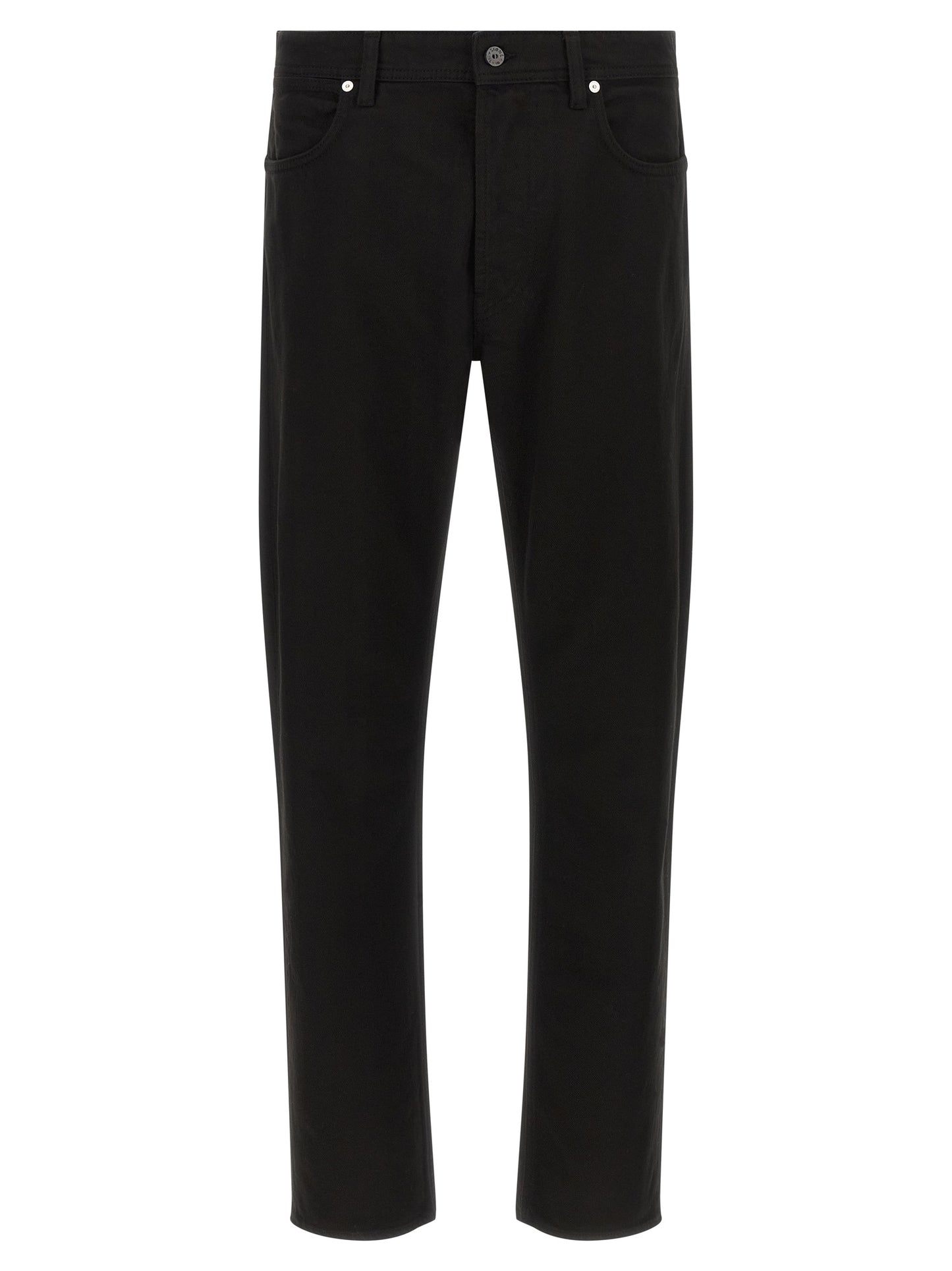 Pantalones rectos Stone Island de algodón negro