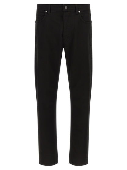 Pantalones rectos Stone Island de algodón negro