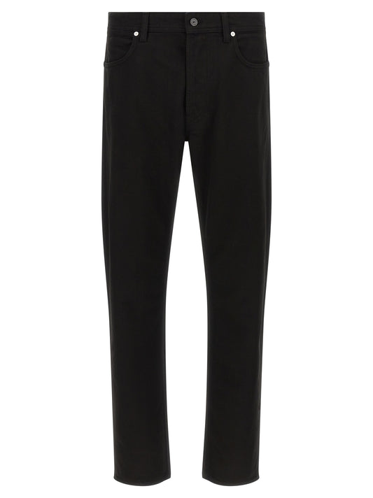 Pantalones rectos Stone Island de algodón negro
