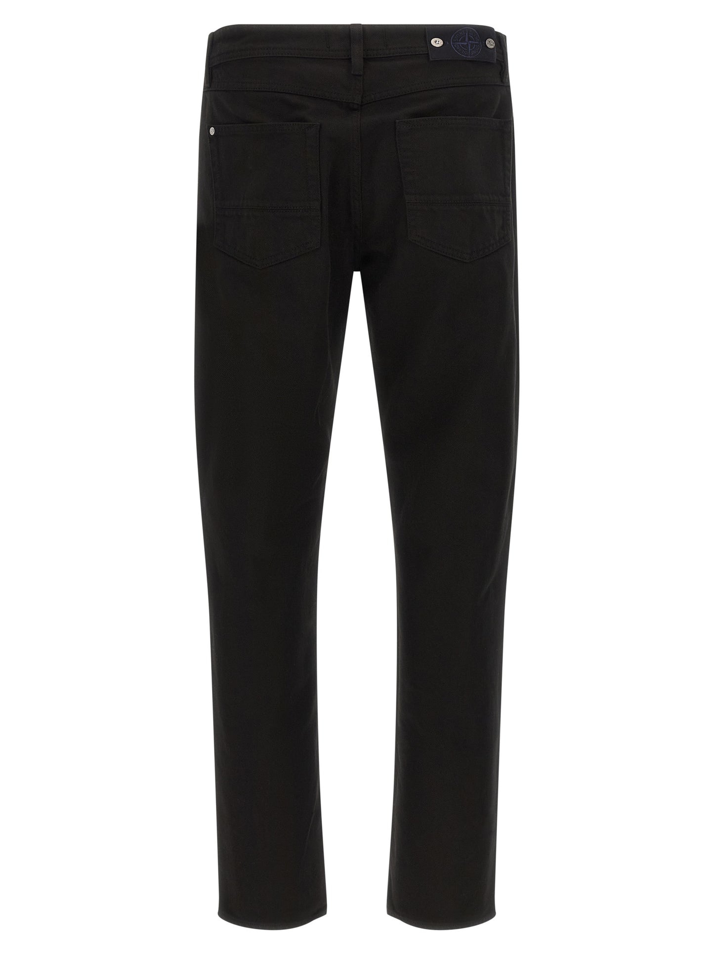 Pantalones rectos Stone Island de algodón negro