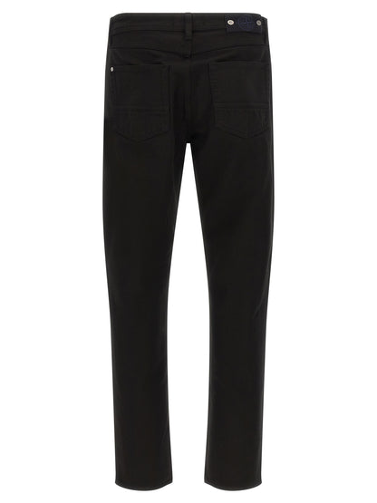 Pantalones rectos Stone Island de algodón negro