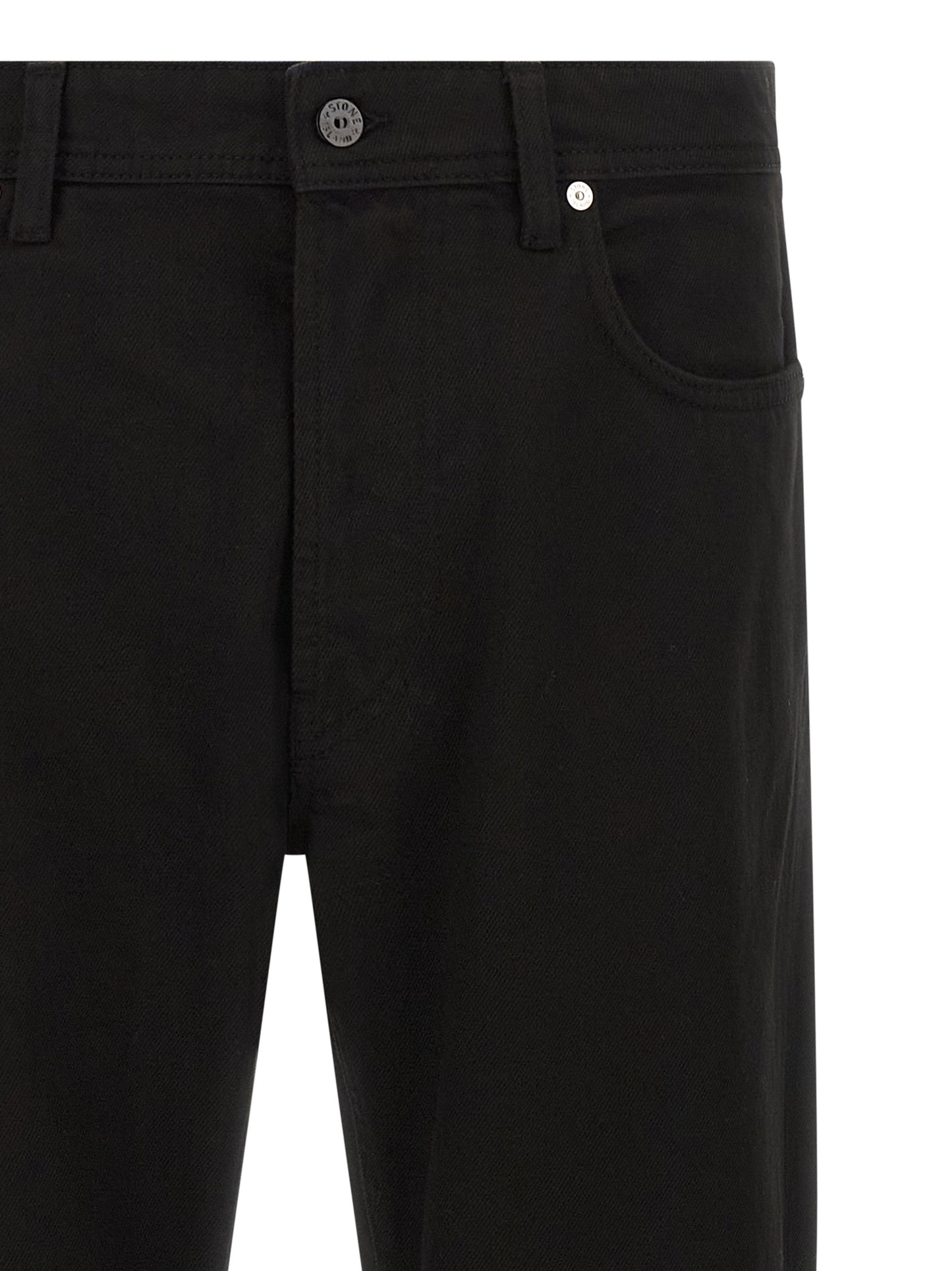 Pantalones rectos Stone Island de algodón negro
