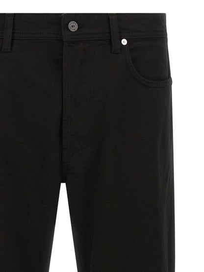Pantalones rectos Stone Island de algodón negro