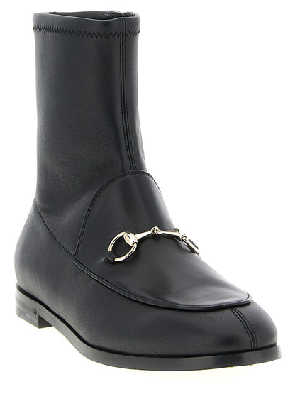 Bottines en cuir d'agneau noir Gucci - Semelle souple