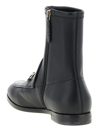 Bottines en cuir d'agneau noir Gucci - Semelle souple