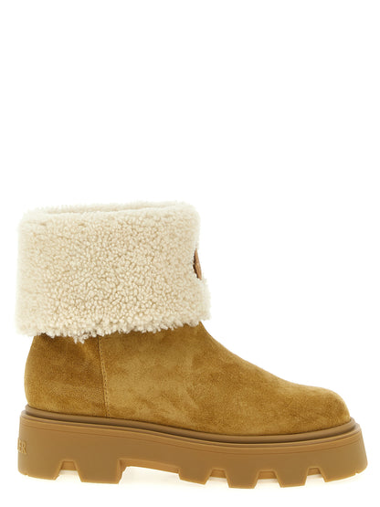 Botas De Tobillo De Piel Moncler Modelo Auréa En Beige