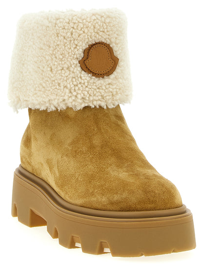 Botas De Tobillo De Piel Moncler Modelo Auréa En Beige