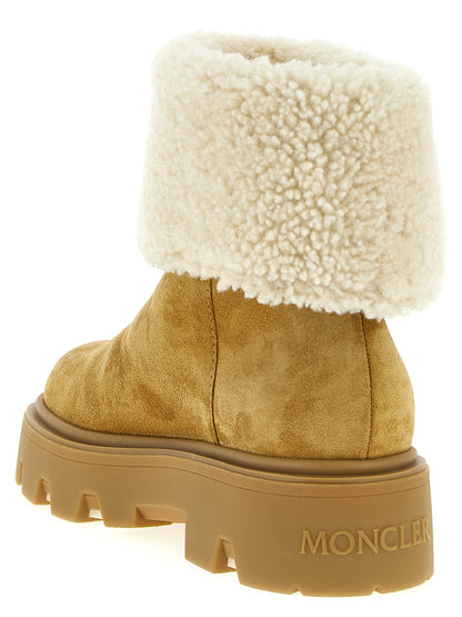 Botas De Tobillo De Piel Moncler Modelo Auréa En Beige