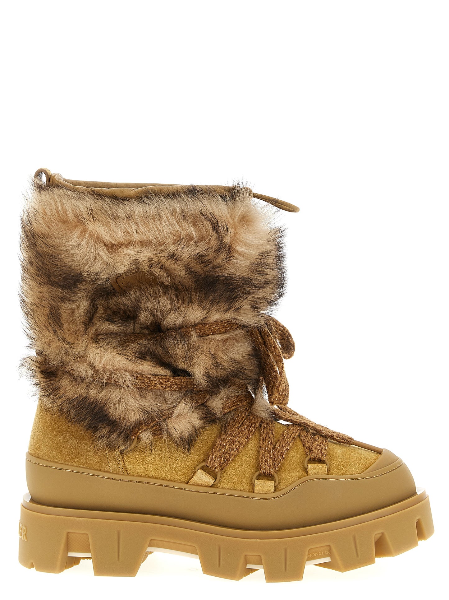 Moncler Brown Calf Leather Flat Boots