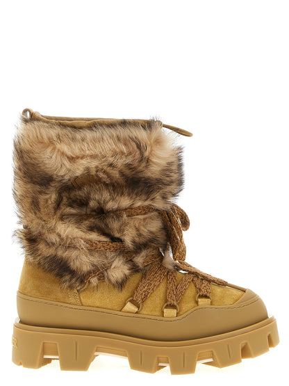 Moncler Brown Calf Leather Flat Boots