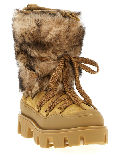 Moncler Brown Calf Leather Flat Boots