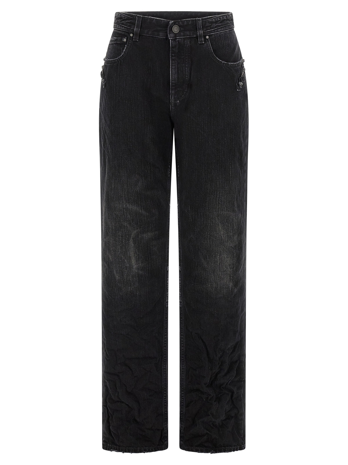 Balenciaga Black Cotton Straight-Cut Jeans