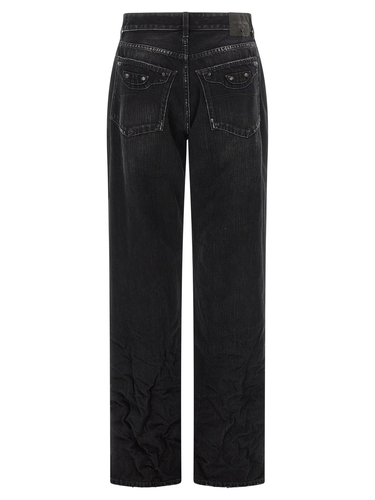 Balenciaga Black Cotton Straight-Cut Jeans