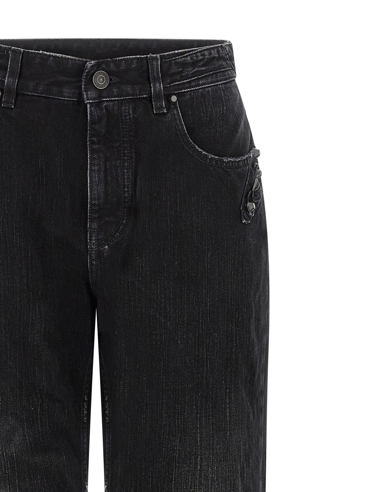 Balenciaga Black Cotton Straight-Cut Jeans