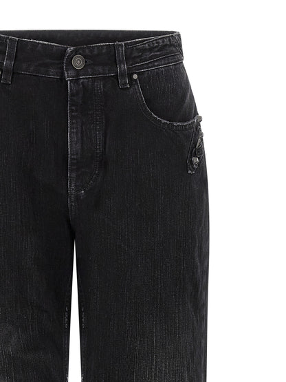 Balenciaga Black Cotton Straight-Cut Jeans