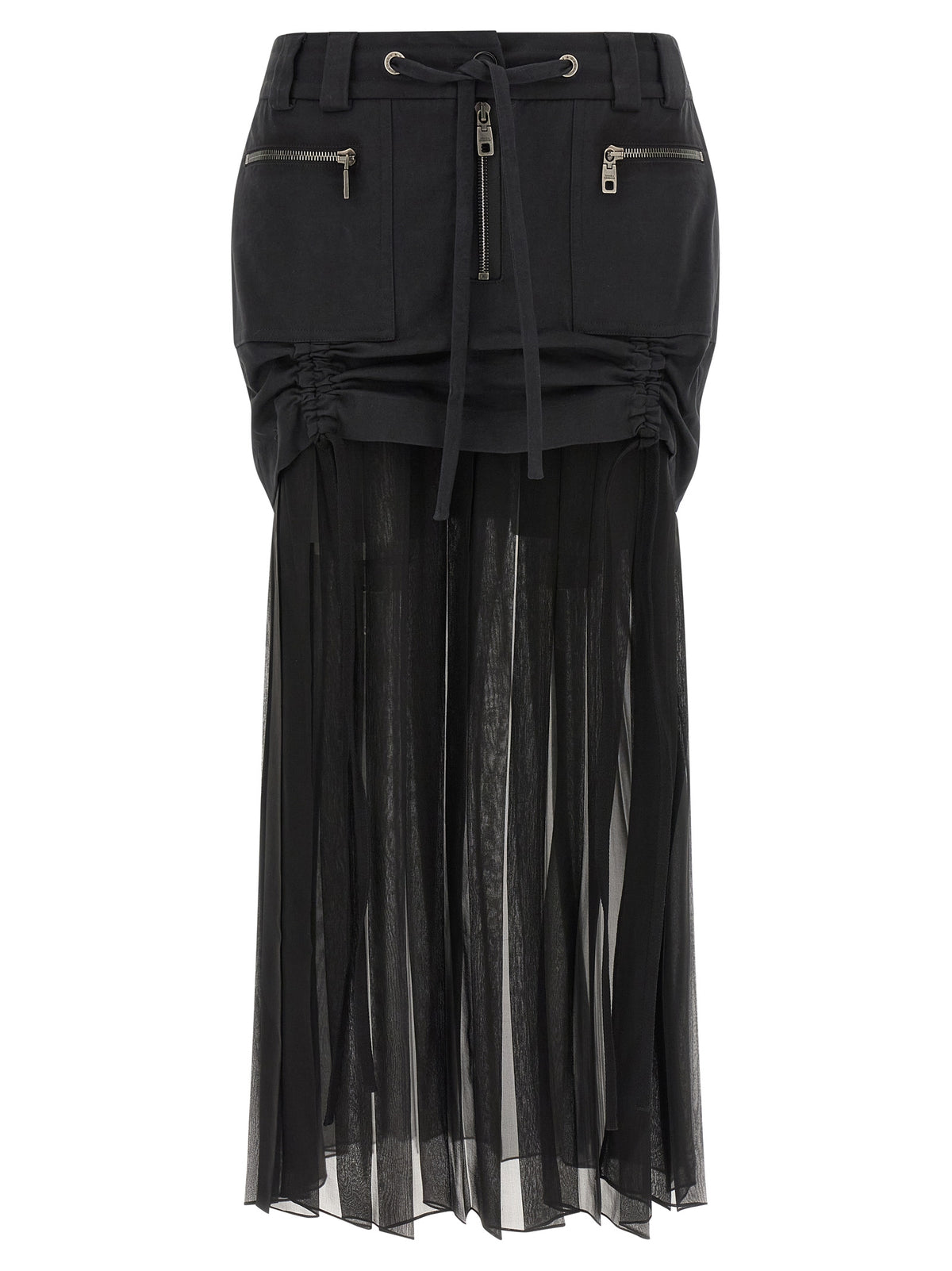 Jupe midi en soie noire Dolce & Gabbana