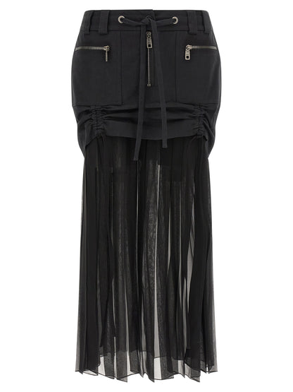Jupe midi en soie noire Dolce & Gabbana