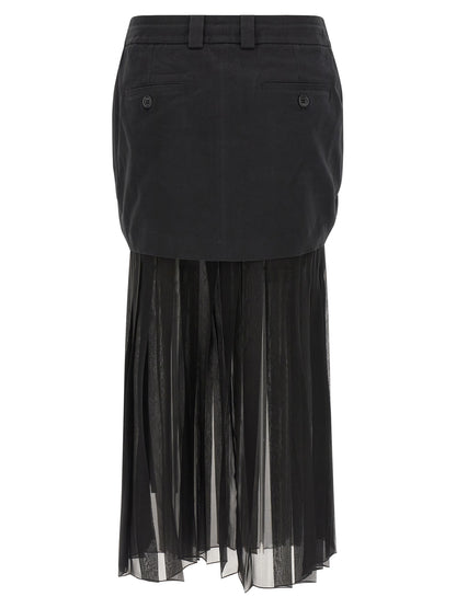 Jupe midi en soie noire Dolce & Gabbana