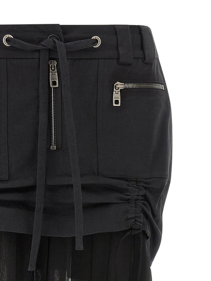 Jupe midi en soie noire Dolce & Gabbana