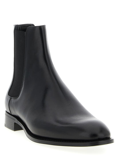 Chelsea Saint Laurent en cuir de veau noir