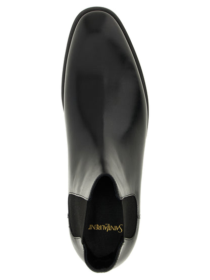Chelsea Saint Laurent en cuir de veau noir