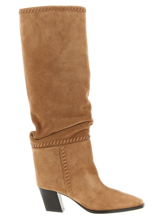 Jimmy Choo Cuero Beige Por Encima de la Rodilla