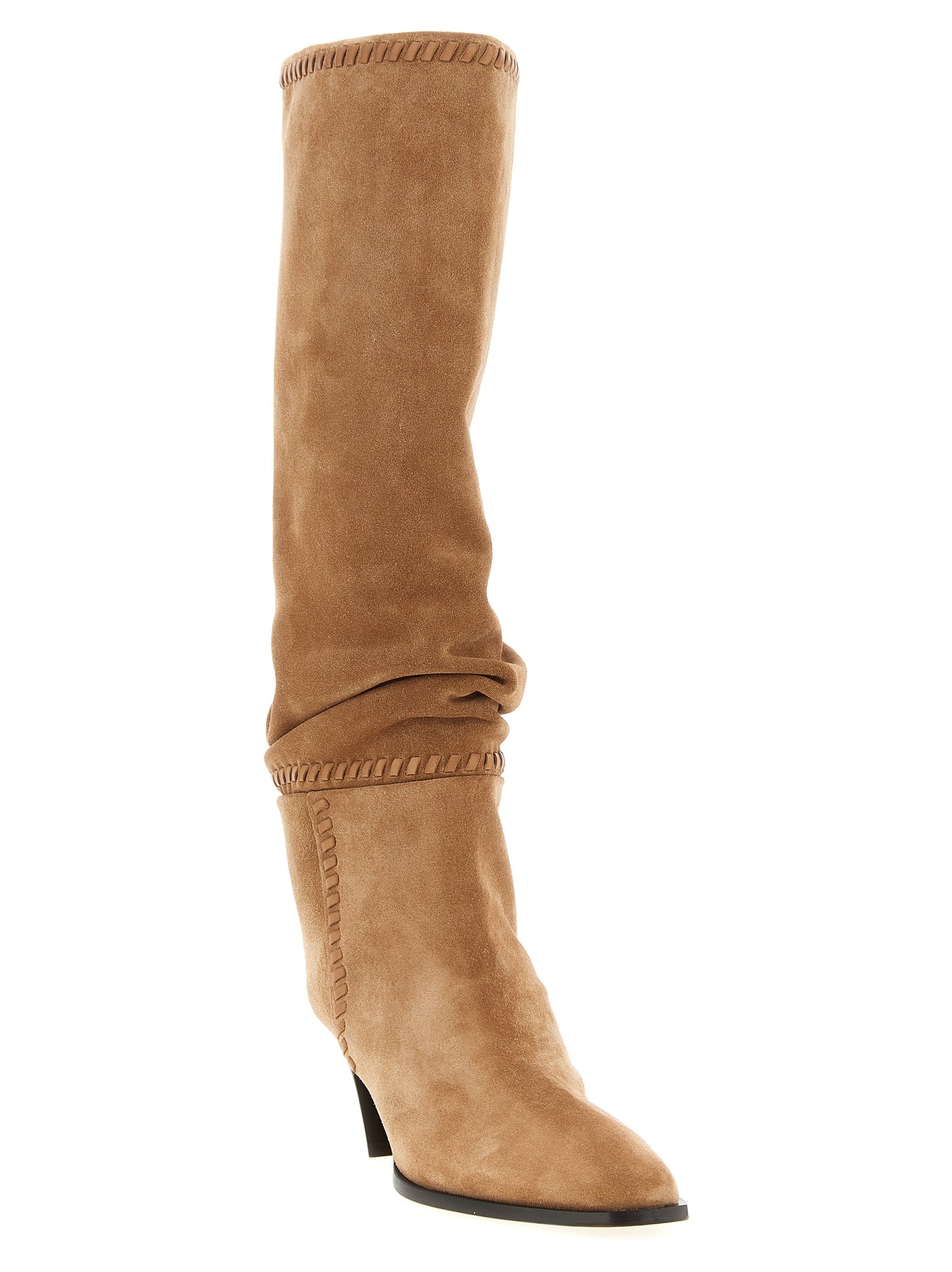 Jimmy Choo Cuero Beige Por Encima de la Rodilla