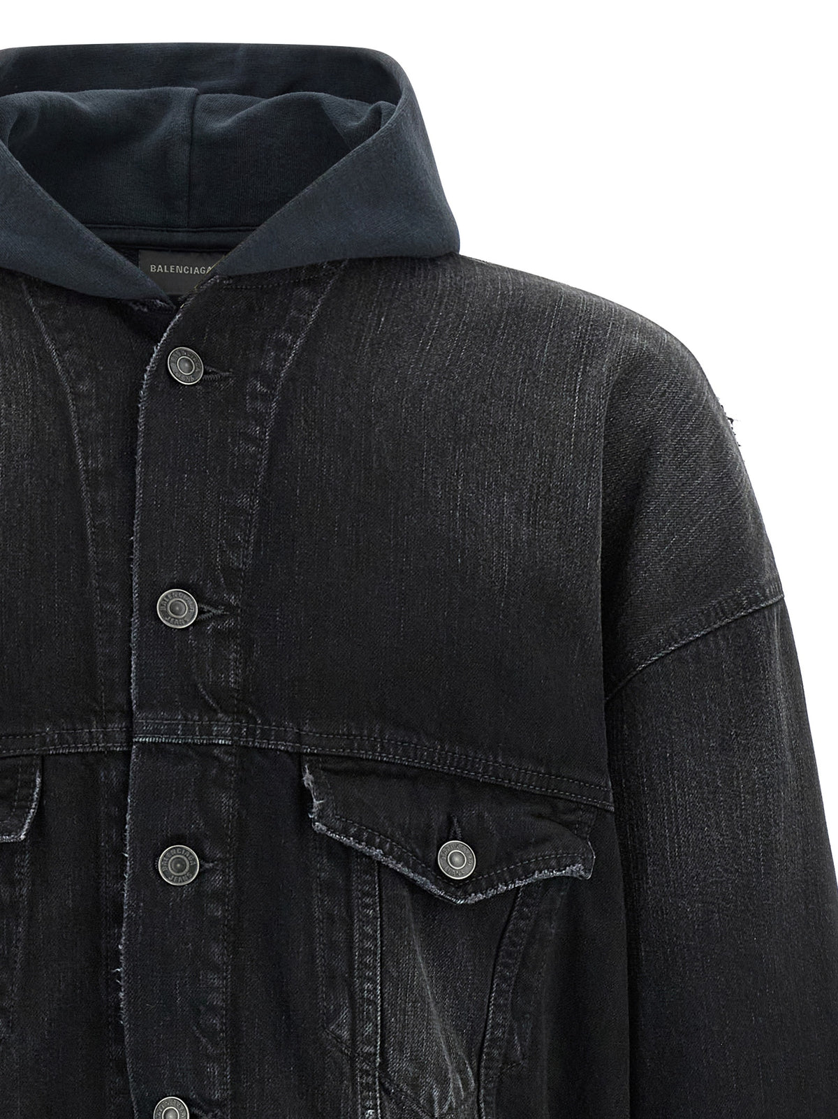 Chaqueta De Mezclilla De Algodón Balenciaga Negro Hybrid