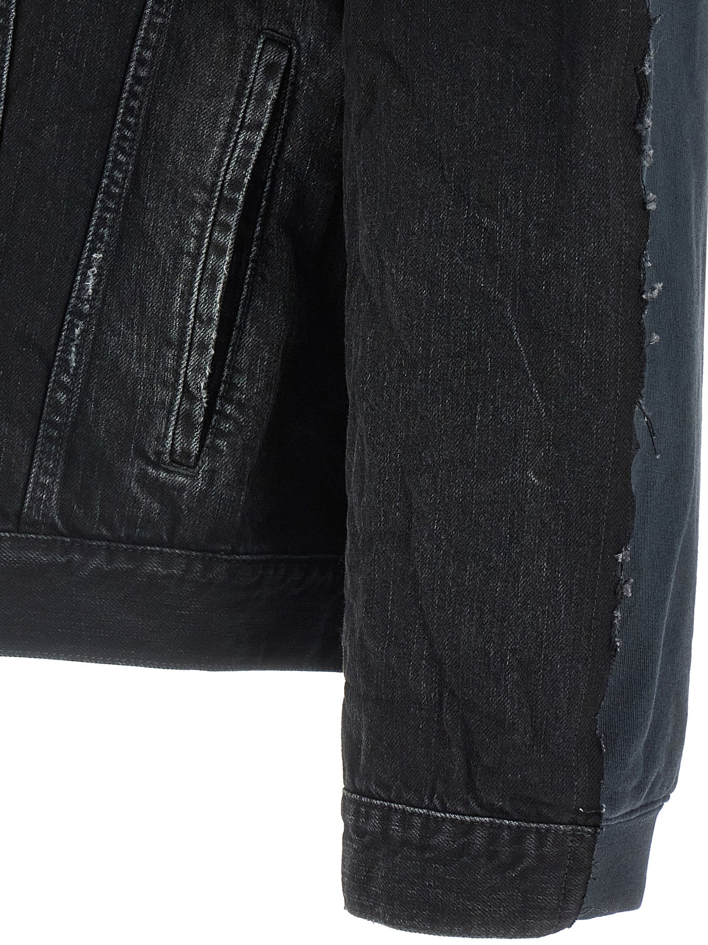 Chaqueta De Mezclilla De Algodón Balenciaga Negro Hybrid