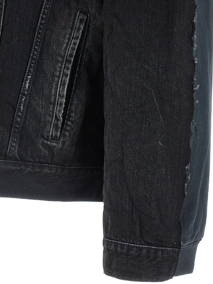 Chaqueta De Mezclilla De Algodón Balenciaga Negro Hybrid