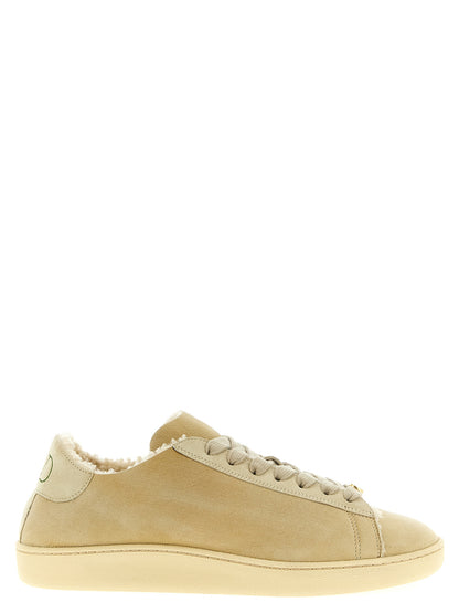 Baskets basses Valentino Garavani en cuir de chèvre beige