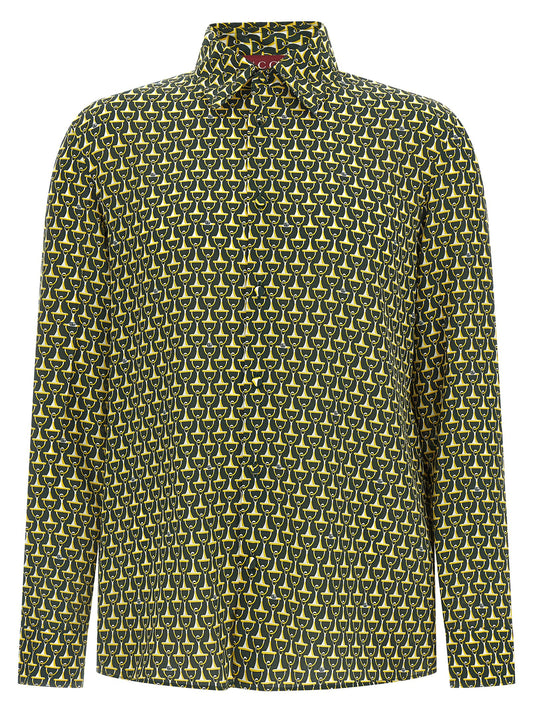 Blusa de seda bicolor Gucci