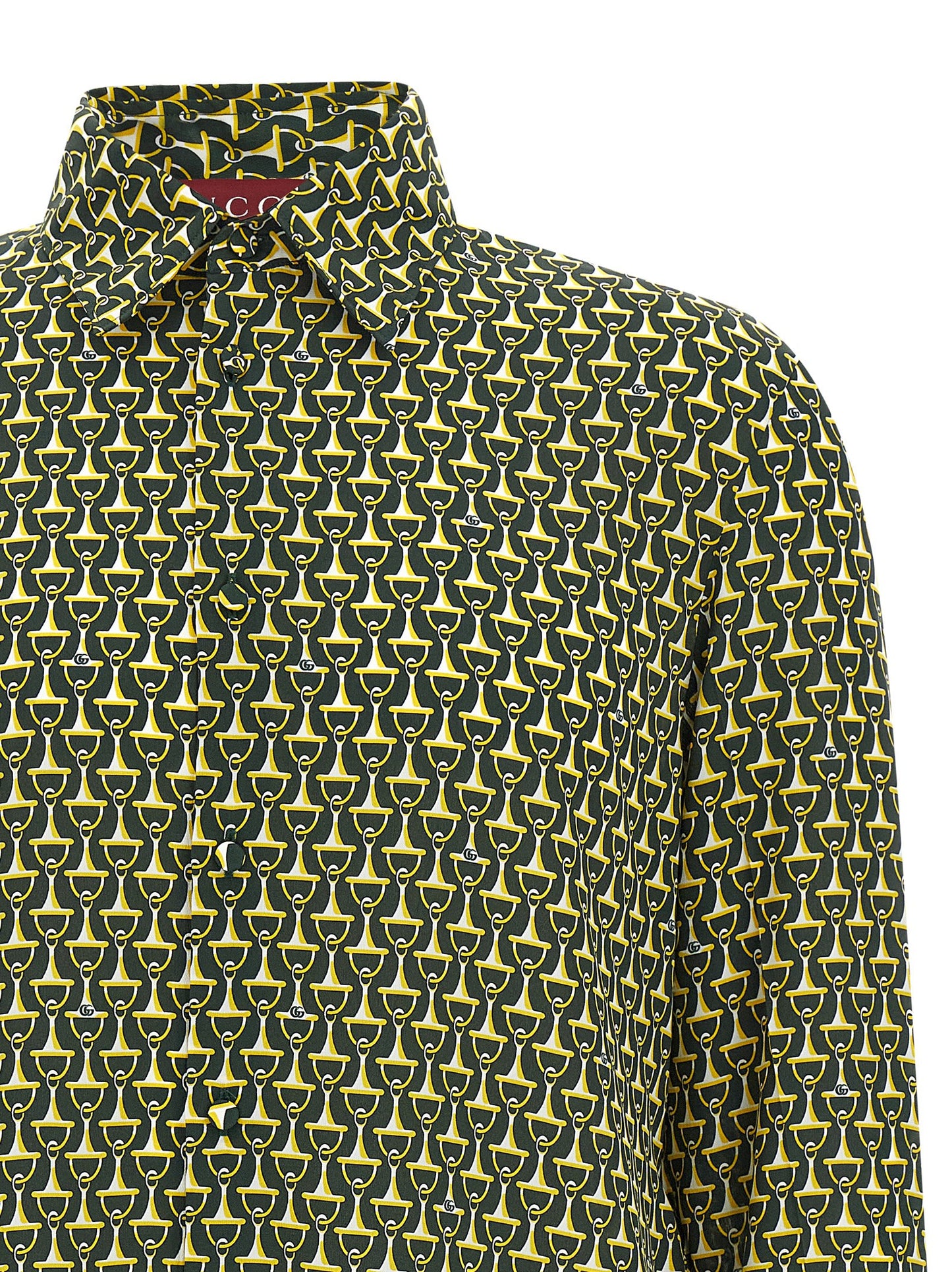 Blouse en soie bicolore Gucci