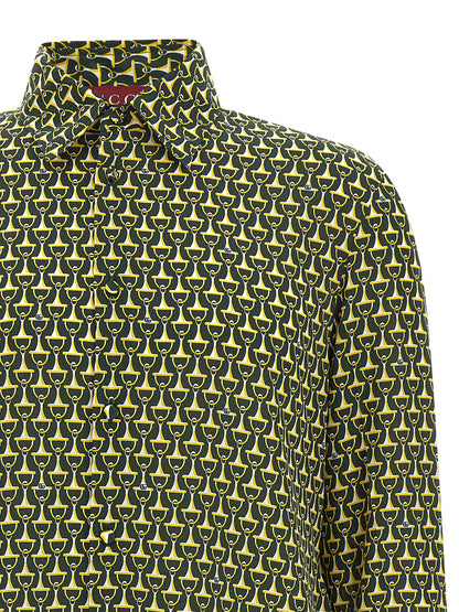 Blouse en soie bicolore Gucci