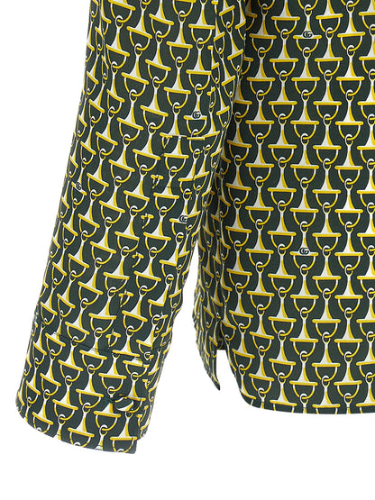 Blouse en soie bicolore Gucci