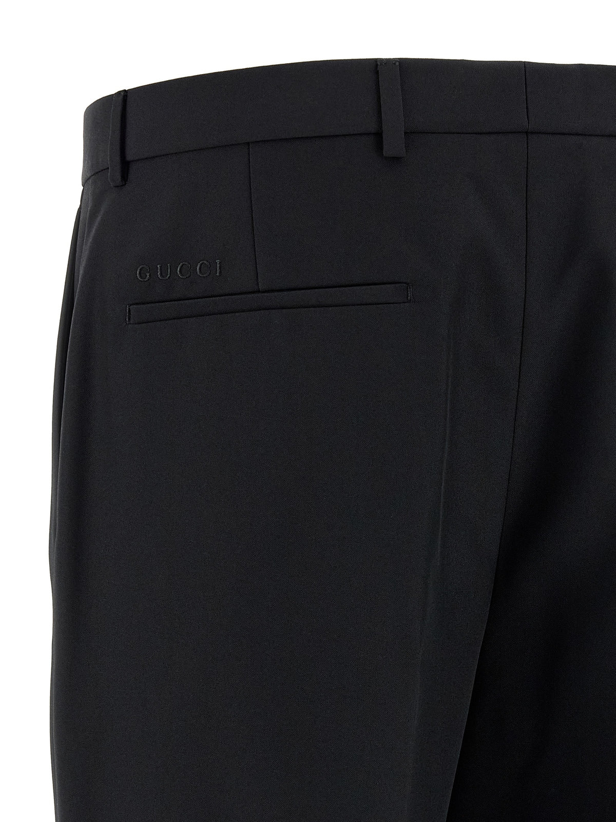 Pantalones De Vestir De Poliéster Negro Gucci Panama