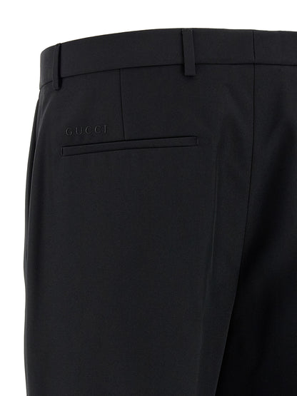 Pantalones De Vestir De Poliéster Negro Gucci Panama