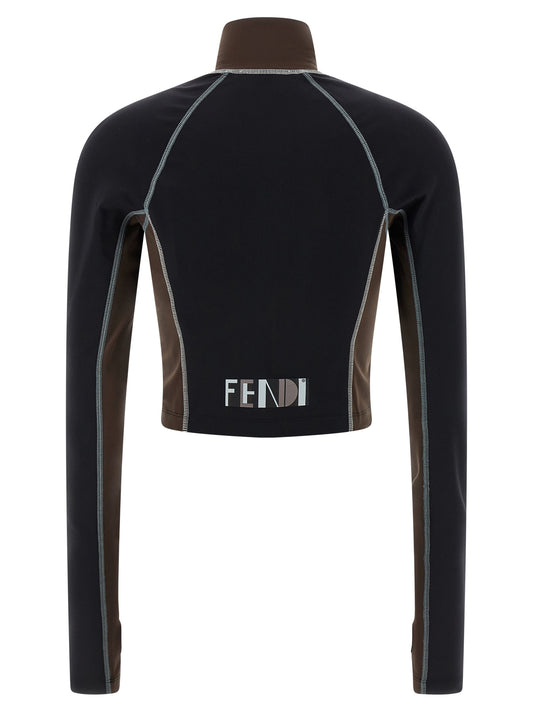 Top de poliamida negra Fendi