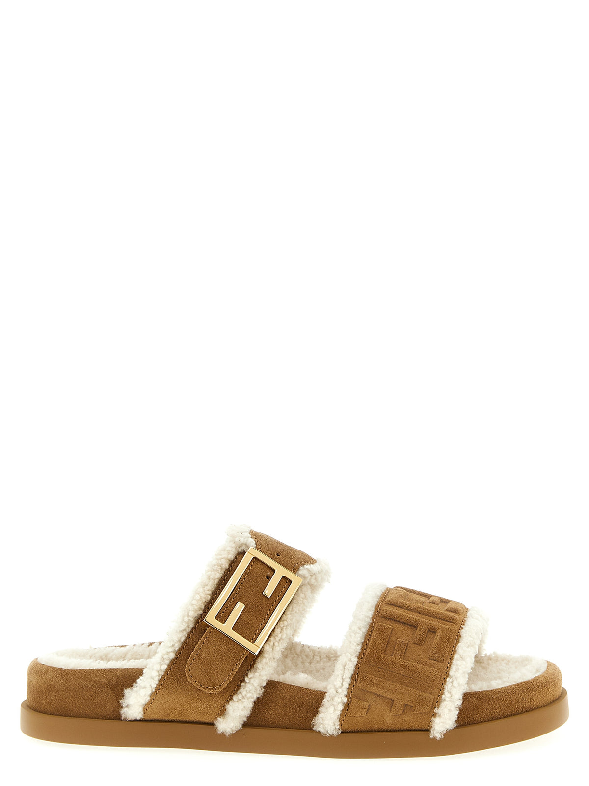 Fendi Sandalias Beige De Cuero De Becerro - Confort Sólido
